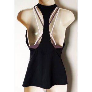 Fabletics Workout Strappy Bra Top XS Black Pink